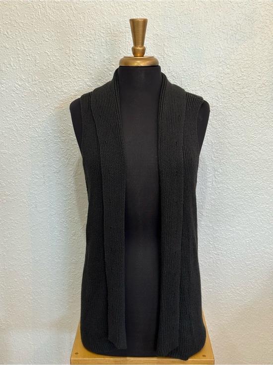 GAP Sweaters - GAP Black Open-Front Sleeveless Ribbed Cardigan Vest